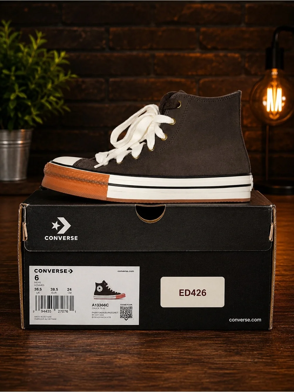 Converse CTAS EVA Lift Hi A13366C Fresh Brew Vintage White Gum Kids Size 6 New